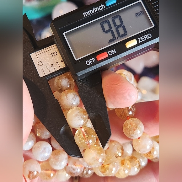 Genuine Citrine Crystal Stretch Beaded Bracelet - Picture 5 of 5